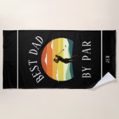 最高のパパバイパーゴルファーのシルエット白黒 ビーチタオル (正面)