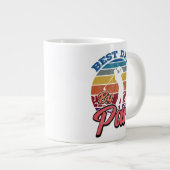 最高のパパバイパーゴルファーパパレトロサンセットスタイル ジャンボコーヒーマグカップ (正面右)