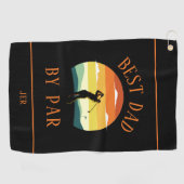 最高のパパバイパーゴルファーモダンシルエットブラックおもしろい ゴルフタオル (横)