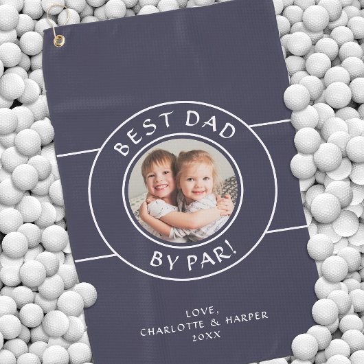 最高のパパバイパーゴルファー写真おもしろいギフトブルーカスタム ゴルフタオル