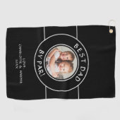 最高のパパバイパーゴルファー写真おもしろいギフト白黒 ゴルフタオル (横)