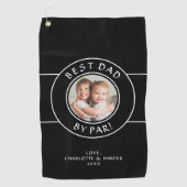 最高のパパバイパーゴルファー写真おもしろいギフト白黒 ゴルフタオル (正面)