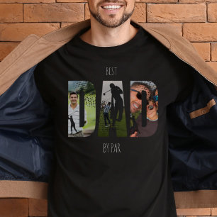 最高のパパバイパーゴルファー写真コラージュパーソナライズされた Tシャツ