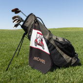 最高のパパバイパーゴルフカートのモノグラム名 ゴルフタオル (グリーン)