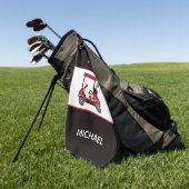 最高のパパバイパーゴルフカートのモノグラム名 ゴルフタオル (グリーン)