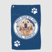 最高のパパバイパーパーソナライズされたペット犬の写真 ゴルフタオル (正面)