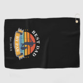 最高のパパバイパーパーソナライズされたレトロファーザーズ ゴルフタオル (横)