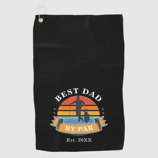 最高のパパバイパーパーソナライズされたレトロファーザーズ ゴルフタオル (正面)