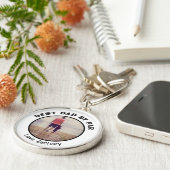 最高のパパバイパーパーソナライズされた写真 キーホルダー (側面)