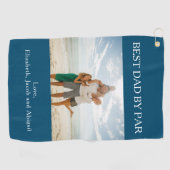 最高のパパバイパーパーソナライズされた写真 ゴルフタオル (横)