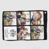 最高のパパバイパーパーソナライズされた- 5フォトコラージュ ゴルフタオル (横)