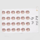 最高のパパバイパーファミリープレゼントペット顔ドッグ恋人 ゴルフタオル (横)