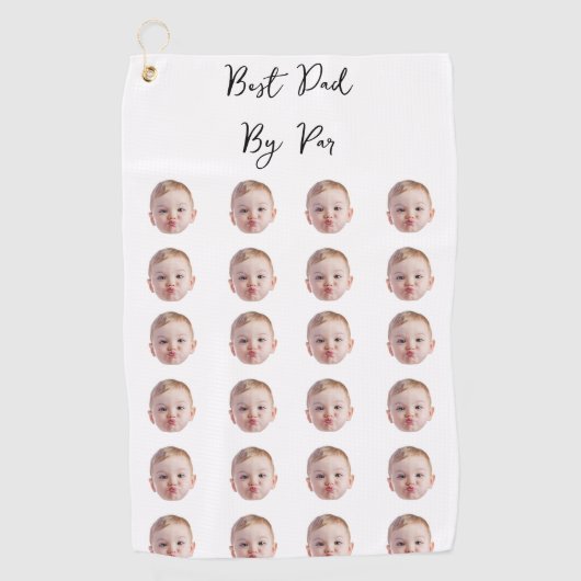 最高のパパバイパーファミリープレゼントペット顔ドッグ恋人 ゴルフタオル (正面)