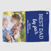 最高のパパバイパーフォトフォトブルーファーザーの日のカスタム ゴルフタオル (横)