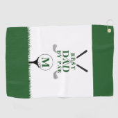 最高のパパバイパーフォトモノグラムグリーンホワイト ゴルフタオル (横)