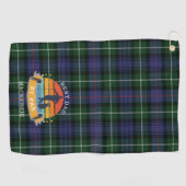 最高のパパバイパープライドマケンジーグリーンパープルパープル ゴルフタオル (横)