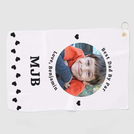 最高のパパバイパーモダン写真パーソナライズされた ゴルフタオル (横)