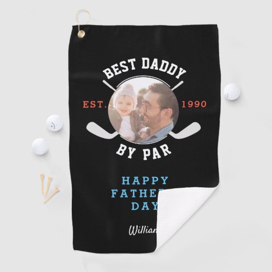 最高のパパバイパーレトロファザーズデイブラックモノグラム ゴルフタオル (インサイチュ)