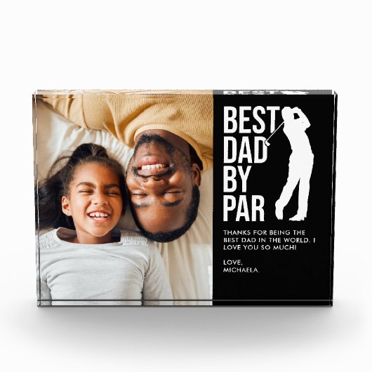 最高のパパバイパー写真とメッセージカスタムゴルファーパパ フォトブロック (正面)