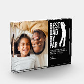 最高のパパバイパー写真とメッセージカスタムゴルファーパパ フォトブロック (左)