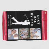 最高のパパバイパー写真コラージュ父の日ギフト ゴルフタオル (横)