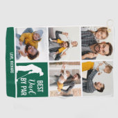 最高のパパバイパー写真コラージュ父の日 ゴルフタオル (横)