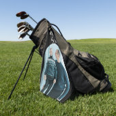 最高のパパバイパー写真テンプレートカスタムアーチ ゴルフタオル (グリーン)