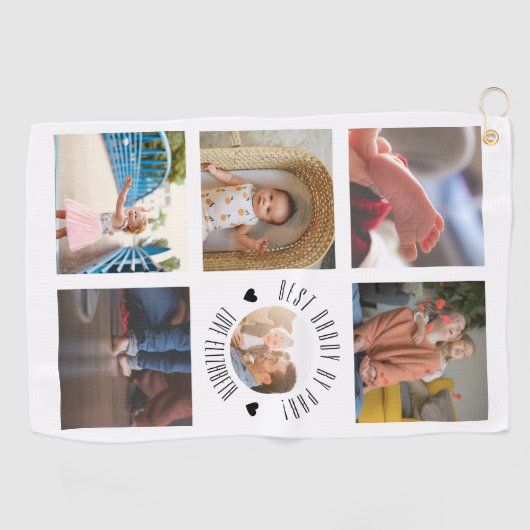 最高のパパバイパー写真パーソナライズされた父の日 ゴルフタオル (横)