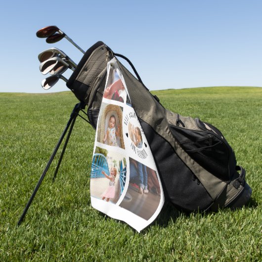 最高のパパバイパー写真パーソナライズされた父の日 ゴルフタオル (グリーン)