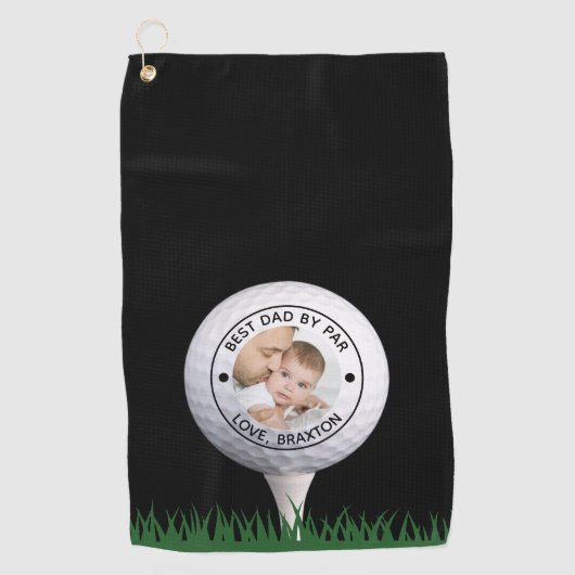 最高のパパバイパー写真パーソナライズされた ゴルフタオル (正面)