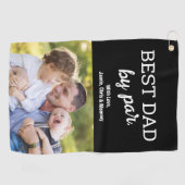 最高のパパバイパー写真モダン父の日のカスタム ゴルフタオル (横)