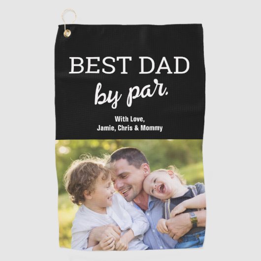 最高のパパバイパー写真モダン父の日のカスタム ゴルフタオル (正面)