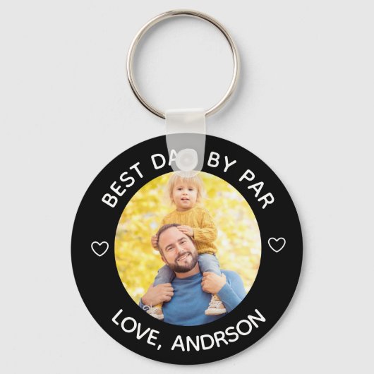 最高のパパバイパー名前をカスタムする写真父の日 キーホルダー (正面)