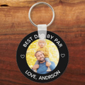 最高のパパバイパー名前をカスタムする写真父の日 キーホルダー (正面)