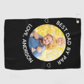 最高のパパバイパー名前をカスタムする写真父の日 ゴルフタオル (横)