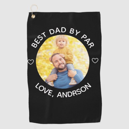最高のパパバイパー名前をカスタムする写真父の日 ゴルフタオル (正面)