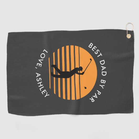 最高のパパバイパー名前をカスタムする文字パーソナライズされた ゴルフタオル (横)