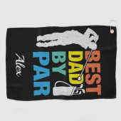 最高のパパバイパー名前をカスタムする父の日 ゴルフタオル (横)