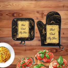 最高のパパバイパー書モダン道リーフ旋回おもしろい 鍋つかみ&鍋敷きセット