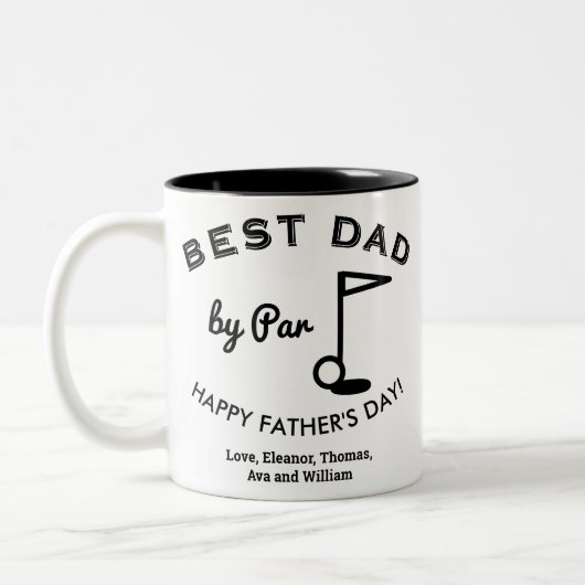 最高のパパバイパー父の日のゴルフをテーマにした ツートーンマグカップ (左)