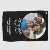 最高のパパバイパー父の日フォトキッズ名 ゴルフタオル (横)