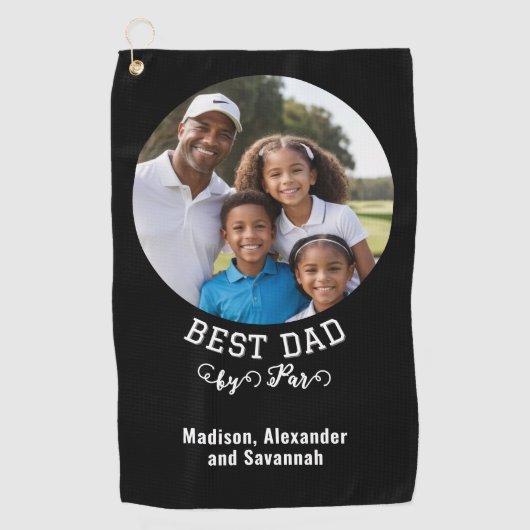 最高のパパバイパー父の日フォトキッズ名 ゴルフタオル (正面)