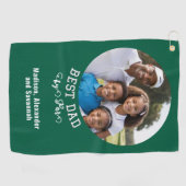 最高のパパバイパー父の日フォトグリーン ゴルフタオル (横)