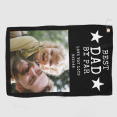 最高のパパバイパー黒とホワイトネーム写真 ゴルフタオル (横)