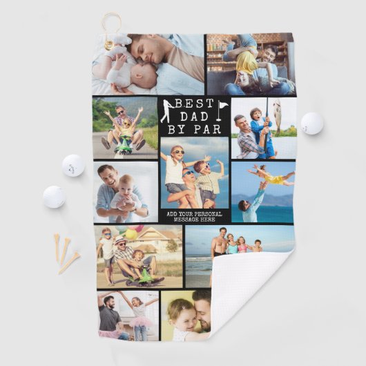 最高のパパバイパー12フォトコラージュパーソナライズされたゴルフ ゴルフタオル (インサイチュ)