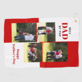 最高のパパバイパー4枚赤い父の日 ゴルフタオル (横)