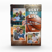 最高のパパバスケットボール3写真父の日のブロック フォトブロック (正面)