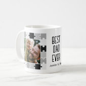 最高のパパパズル写真フレーム コーヒーマグカップ (正面左)