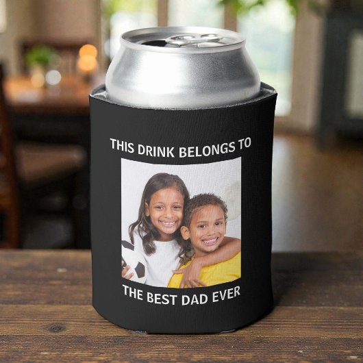 最高のパパパーソナライズされたブラック 缶クーラー