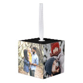 最高のパパパーソナライズされた写真 キューブオーナメント (裏面アングル)